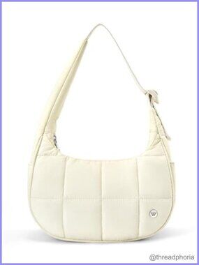Small Puffer Crescent Bag Waterproof Taslon Nylon Shoulder Bag